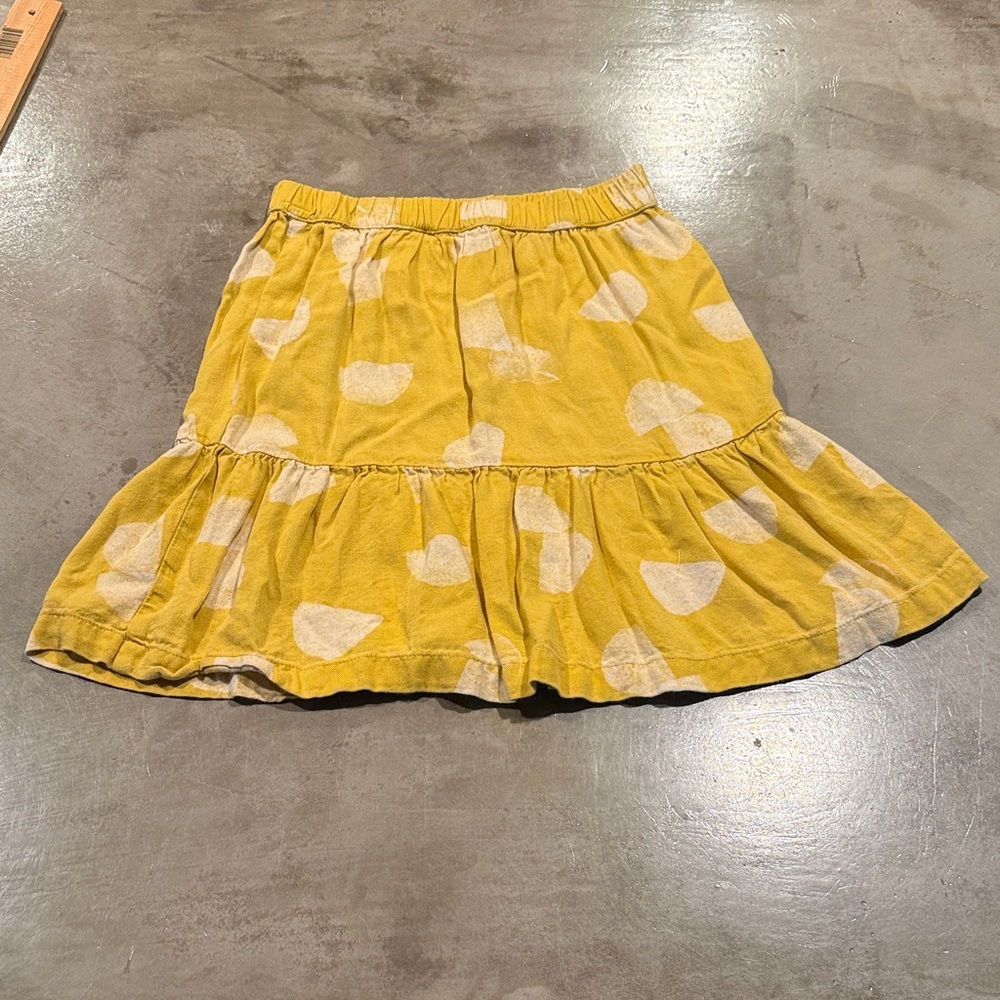 H&M Yellow and White Patterned Skater Skirt